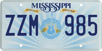 MS license plate ZZM985