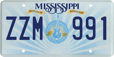 MS license plate ZZM991