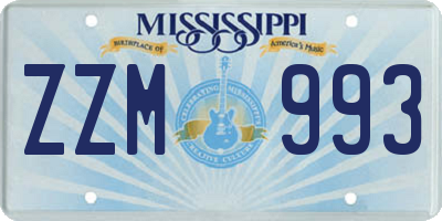 MS license plate ZZM993