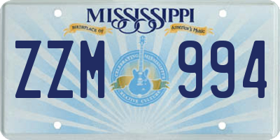 MS license plate ZZM994