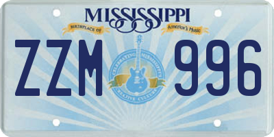 MS license plate ZZM996