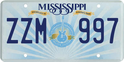 MS license plate ZZM997