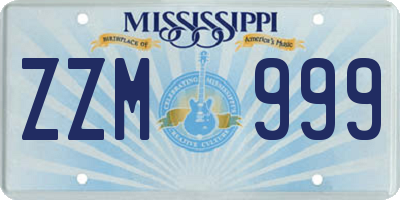 MS license plate ZZM999