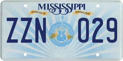 MS license plate ZZN029