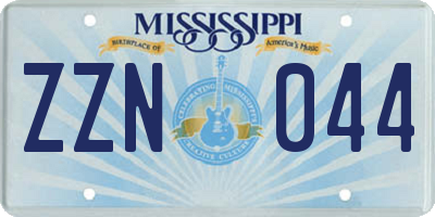 MS license plate ZZN044