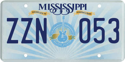 MS license plate ZZN053