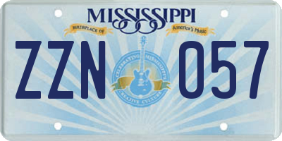 MS license plate ZZN057