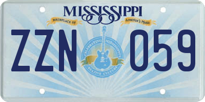 MS license plate ZZN059