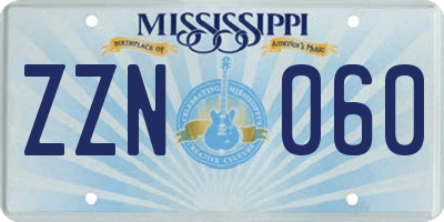 MS license plate ZZN060