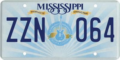 MS license plate ZZN064