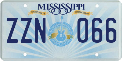 MS license plate ZZN066