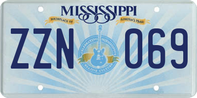 MS license plate ZZN069