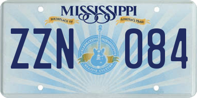 MS license plate ZZN084