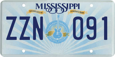 MS license plate ZZN091