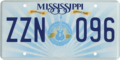 MS license plate ZZN096