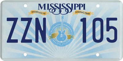 MS license plate ZZN105