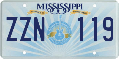 MS license plate ZZN119