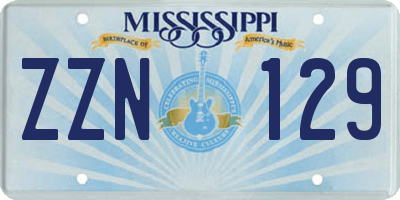 MS license plate ZZN129