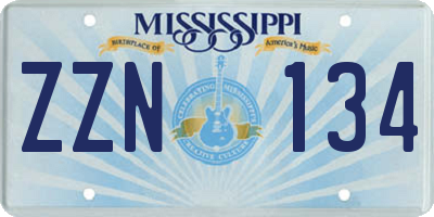 MS license plate ZZN134