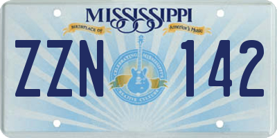 MS license plate ZZN142