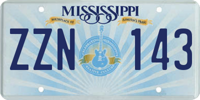 MS license plate ZZN143