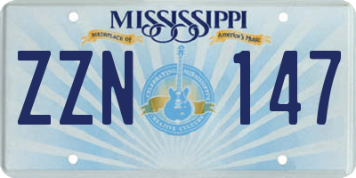 MS license plate ZZN147