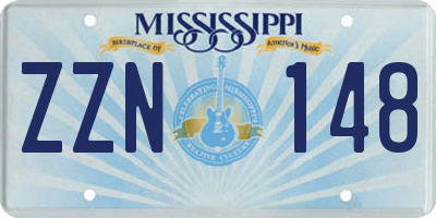 MS license plate ZZN148