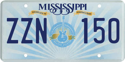 MS license plate ZZN150
