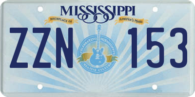 MS license plate ZZN153