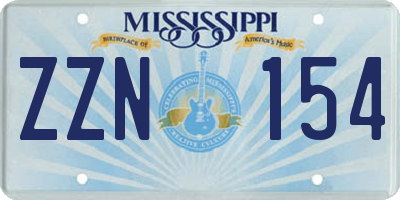 MS license plate ZZN154