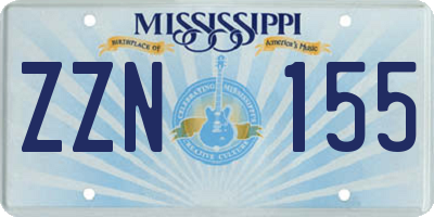 MS license plate ZZN155