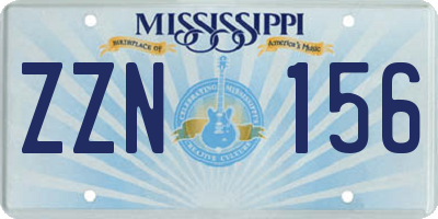 MS license plate ZZN156