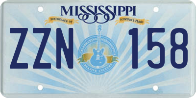 MS license plate ZZN158