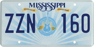 MS license plate ZZN160