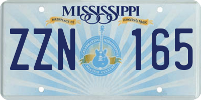 MS license plate ZZN165