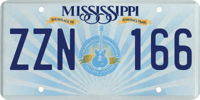 MS license plate ZZN166