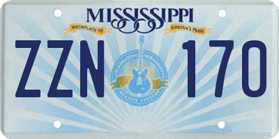 MS license plate ZZN170