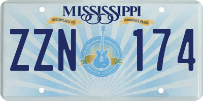 MS license plate ZZN174