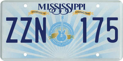 MS license plate ZZN175