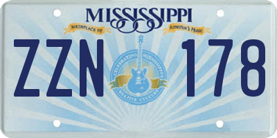 MS license plate ZZN178