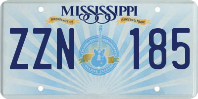 MS license plate ZZN185