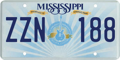 MS license plate ZZN188