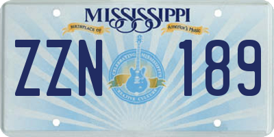 MS license plate ZZN189