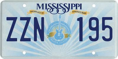 MS license plate ZZN195