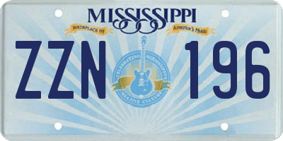 MS license plate ZZN196