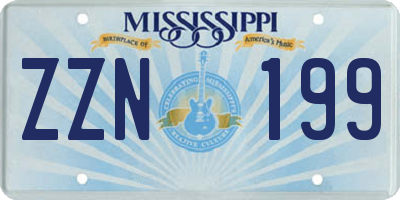 MS license plate ZZN199