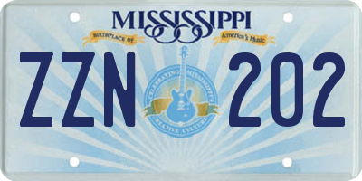 MS license plate ZZN202