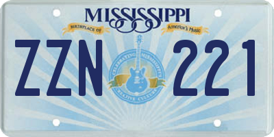 MS license plate ZZN221