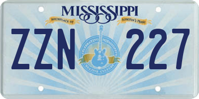 MS license plate ZZN227