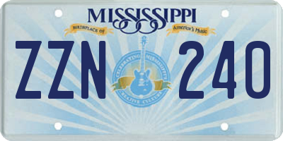 MS license plate ZZN240